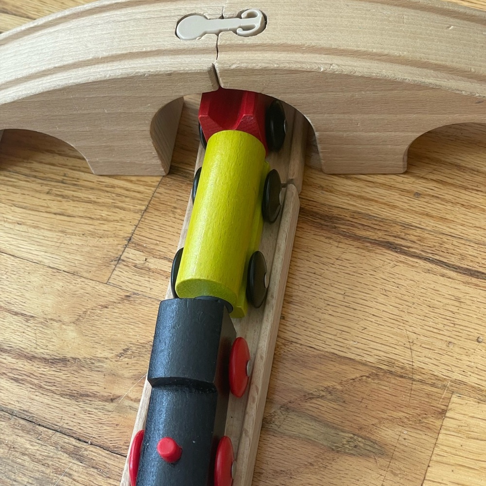 Wooden Train with Bridge.